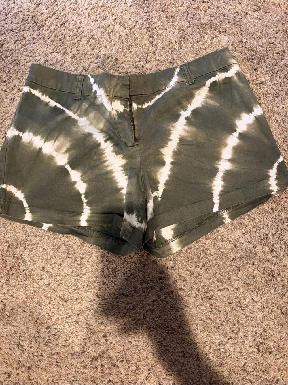 New York & Company Olive Green Tie-Dye Shorts